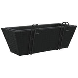 vidaXL Plantenbakken 2 st met haken poly rattan zwart