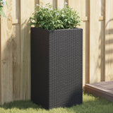 vidaXL Plantenbakken 2 st 30x30x60 cm poly rattan zwart