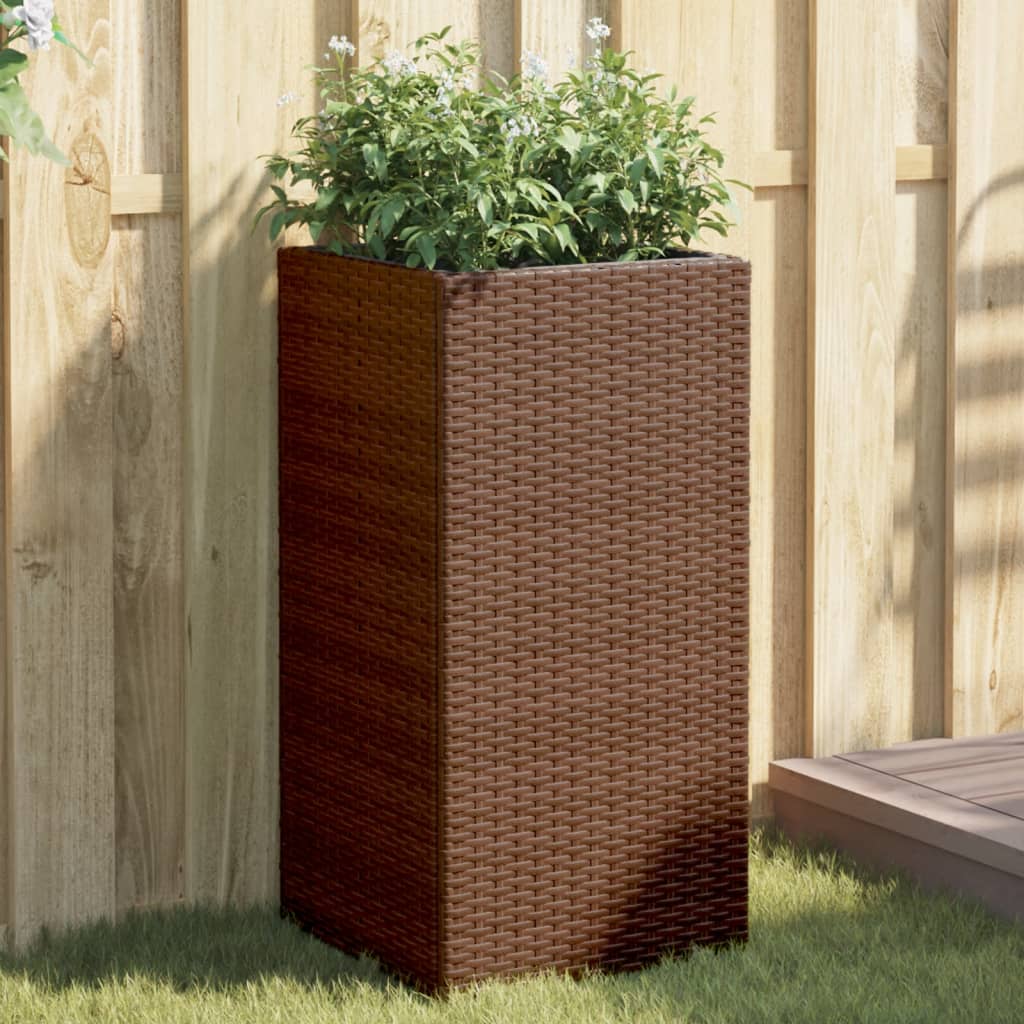 vidaXL Plantenbakken 2 st 30x30x60 cm poly rattan zwart