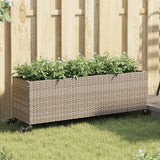 vidaXL Plantenbakken met 3 potten 2 st 105x30x32 cm poly rattan zwart