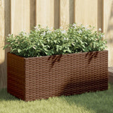 vidaXL Plantenbakken met 3 potten 2 st 105x30x32 cm poly rattan zwart