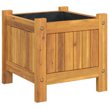 vidaXL Planter with liner 31x31x30 cm solid acacia wood