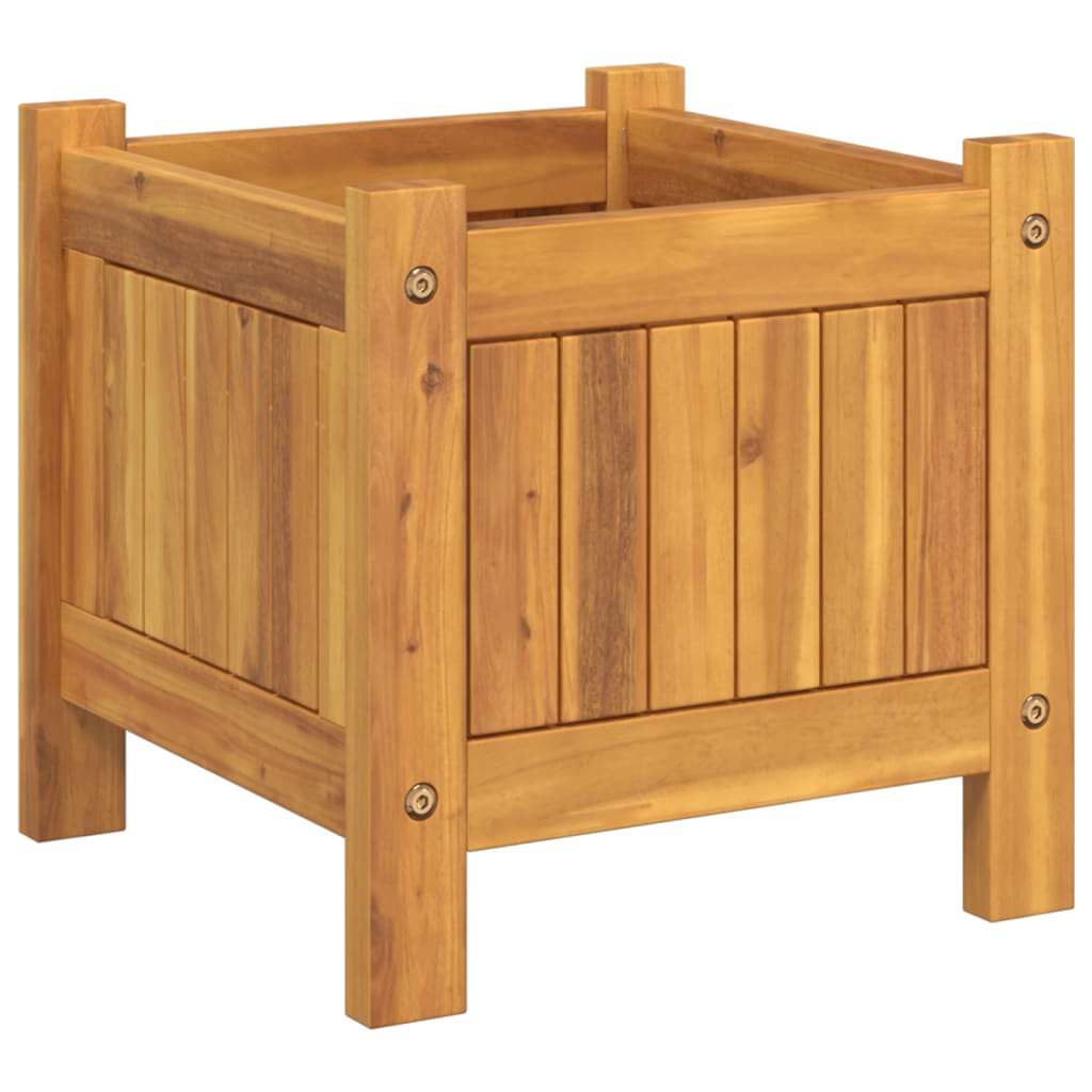 vidaXL Planter with liner 31x31x30 cm solid acacia wood
