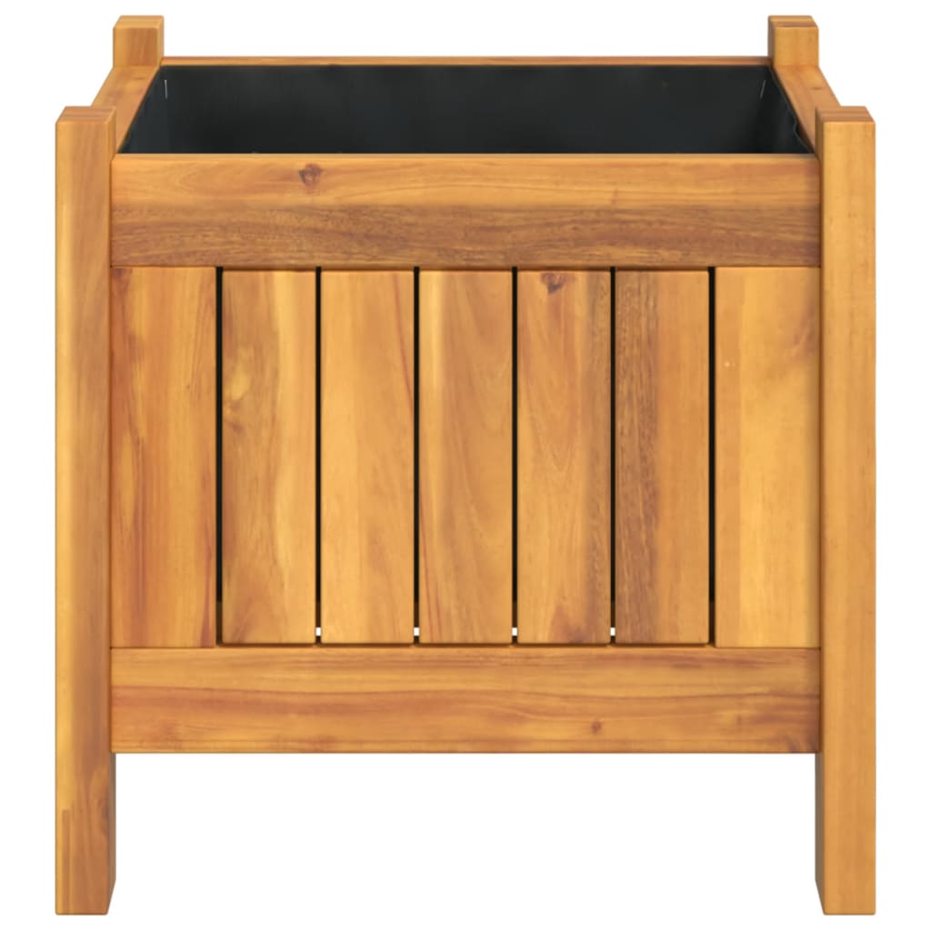vidaXL Planter with liner 31x31x30 cm solid acacia wood