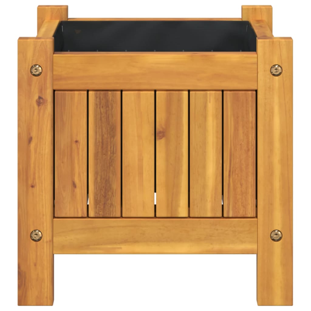 vidaXL Planter with liner 31x31x30 cm solid acacia wood
