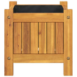 vidaXL Planter with liner 31x31x30 cm solid acacia wood
