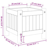 vidaXL Planter with liner 31x31x30 cm solid acacia wood