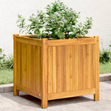 vidaXL Planter with liner 31x31x30 cm solid acacia wood