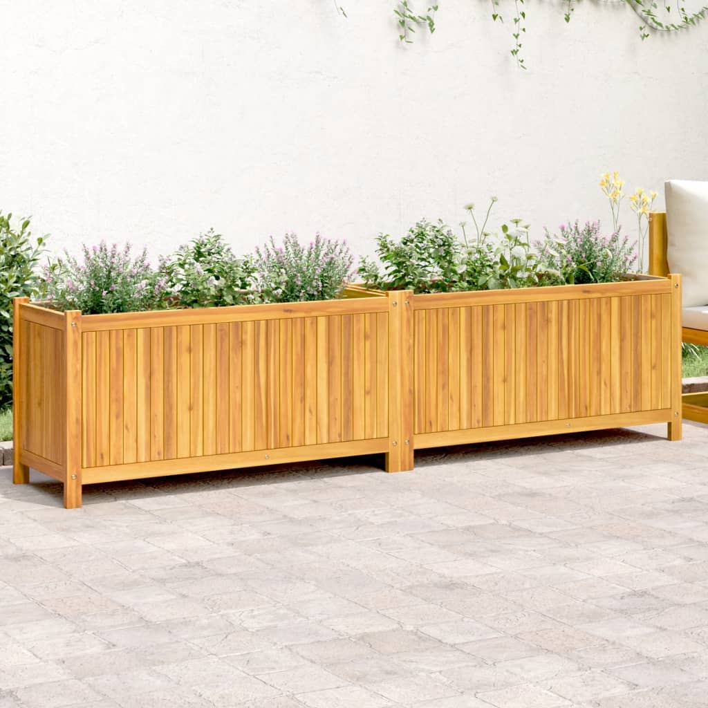 vidaXL Planter with liner 31x31x30 cm solid acacia wood