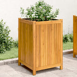 vidaXL Planter with liner 31x31x30 cm solid acacia wood