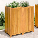 vidaXL Planter with liner 31x31x30 cm solid acacia wood