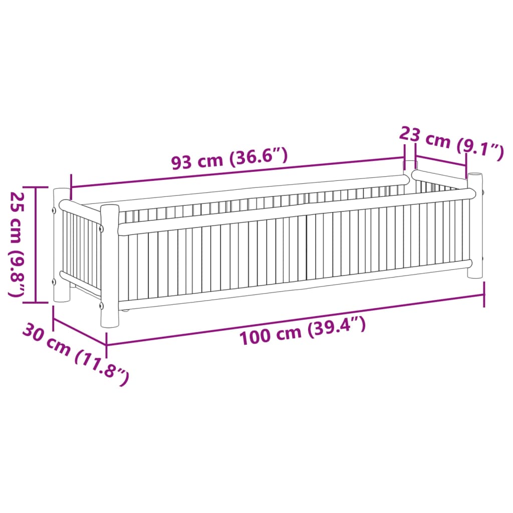 vidaXL Planter 50x30x25 cm bamboo