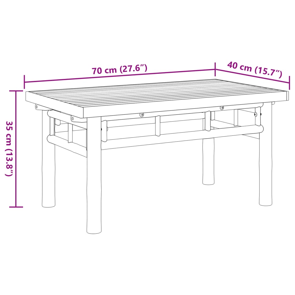 vidaXL Salontafel 45x45x35 cm bamboe
