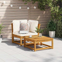 vidaXL Garden Corner Sofa with Cushions 73x73x65 cm Solid Acacia Wood