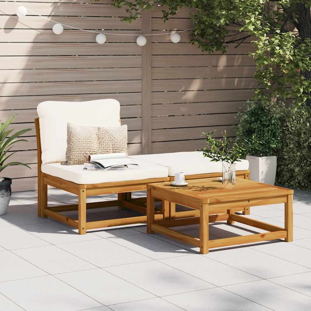 vidaXL Garden Corner Sofa with Cushions 73x73x65 cm Solid Acacia Wood
