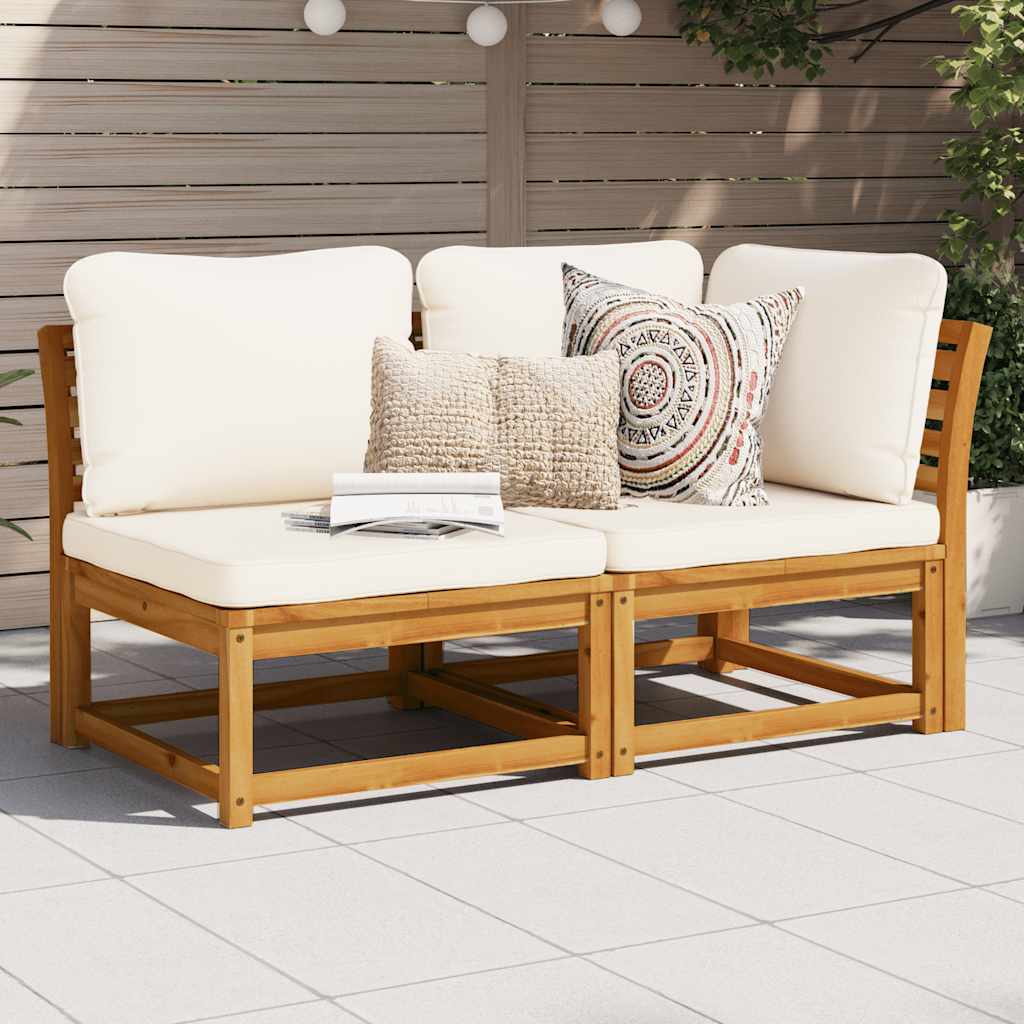 vidaXL Garden Corner Sofa with Cushions 73x73x65 cm Solid Acacia Wood
