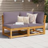 vidaXL Garden Corner Sofa with Cushions 73x73x65 cm Solid Acacia Wood