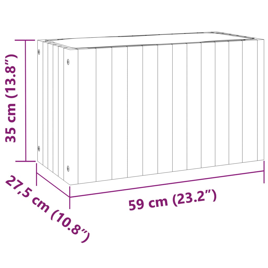 vidaXL Plantenbak 25x25x25 cm massief acaciahout