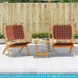 vidaXL Tuinstoelen 2 st inklapbaar met tafel massief hout zwart