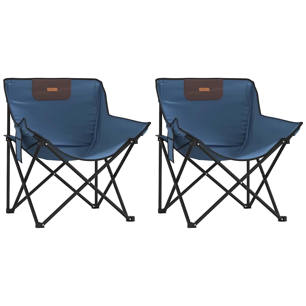 vidaXL Camping Chairs 2 pcs with Pocket Foldable Blue