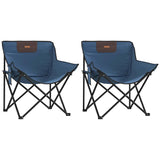 vidaXL Camping Chairs 2 pcs with Pocket Foldable Blue