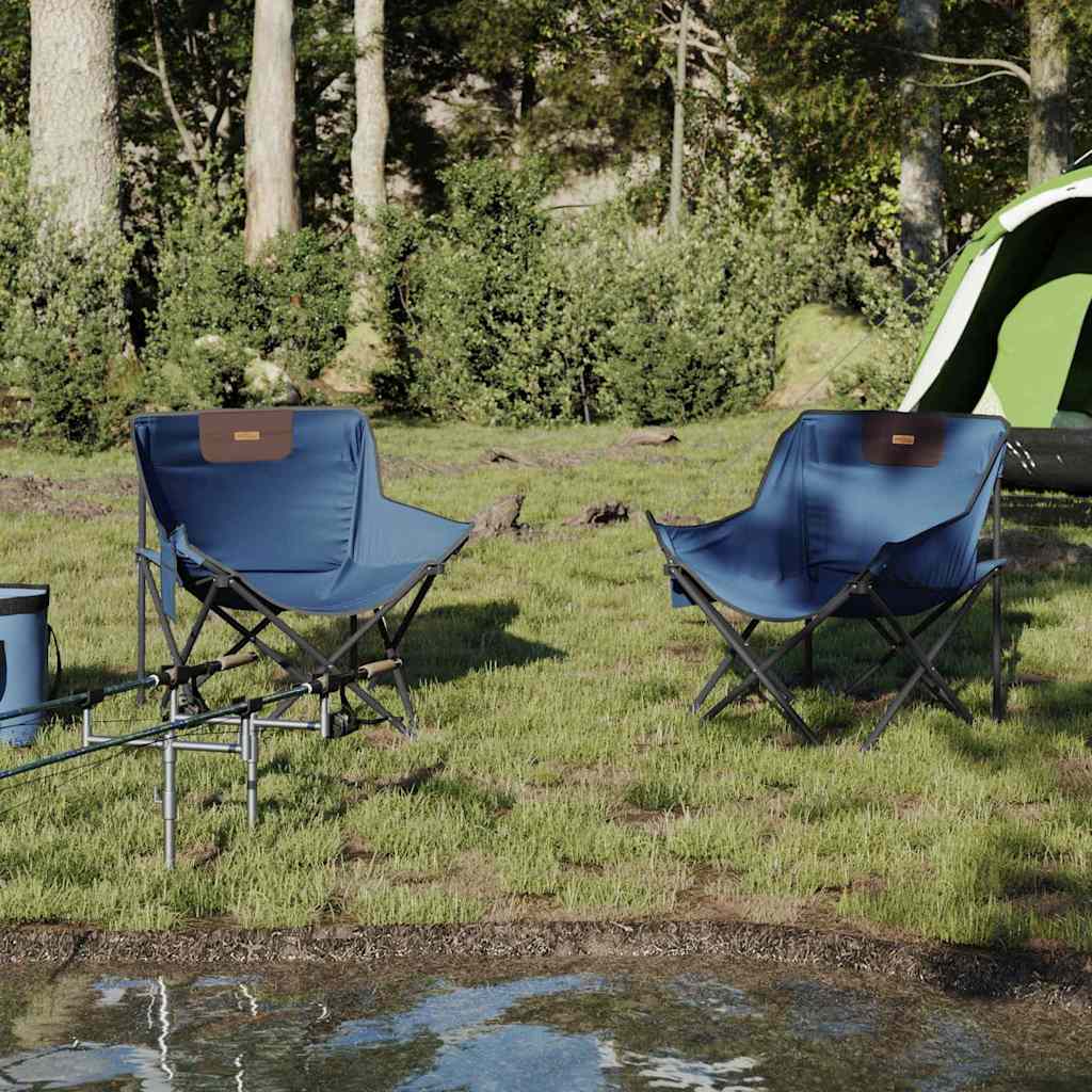 vidaXL Camping Chairs 2 pcs with Pocket Foldable Blue