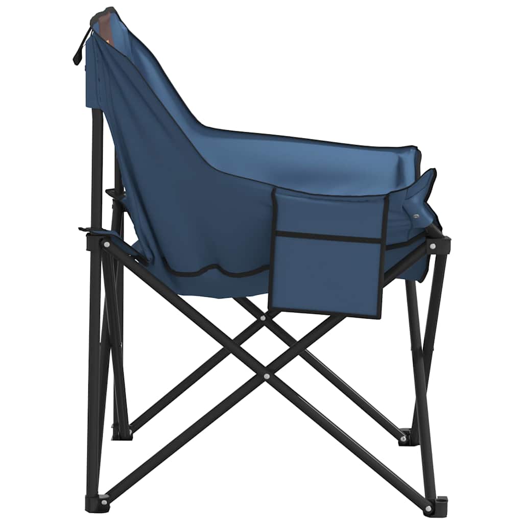 vidaXL Camping Chairs 2 pcs with Pocket Foldable Blue