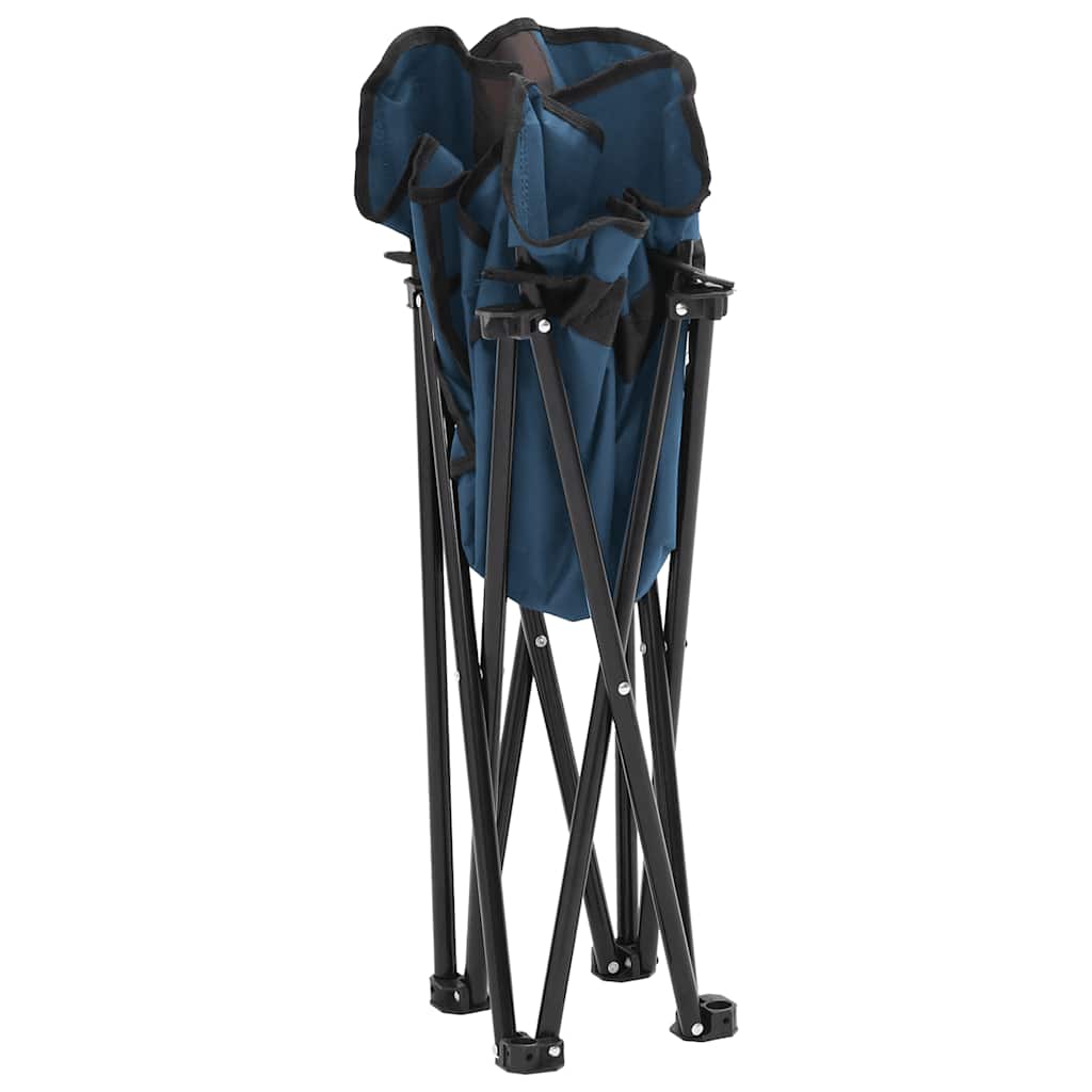 vidaXL Camping Chairs 2 pcs with Pocket Foldable Blue