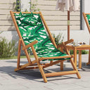 vidaXL Foldable Beach Chair Solid Eucalyptus Wood and Fabric Cream