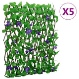 vidaXL Kunstplant klimop op latwerk 5 st uittrekbaar 180x20 cm groen