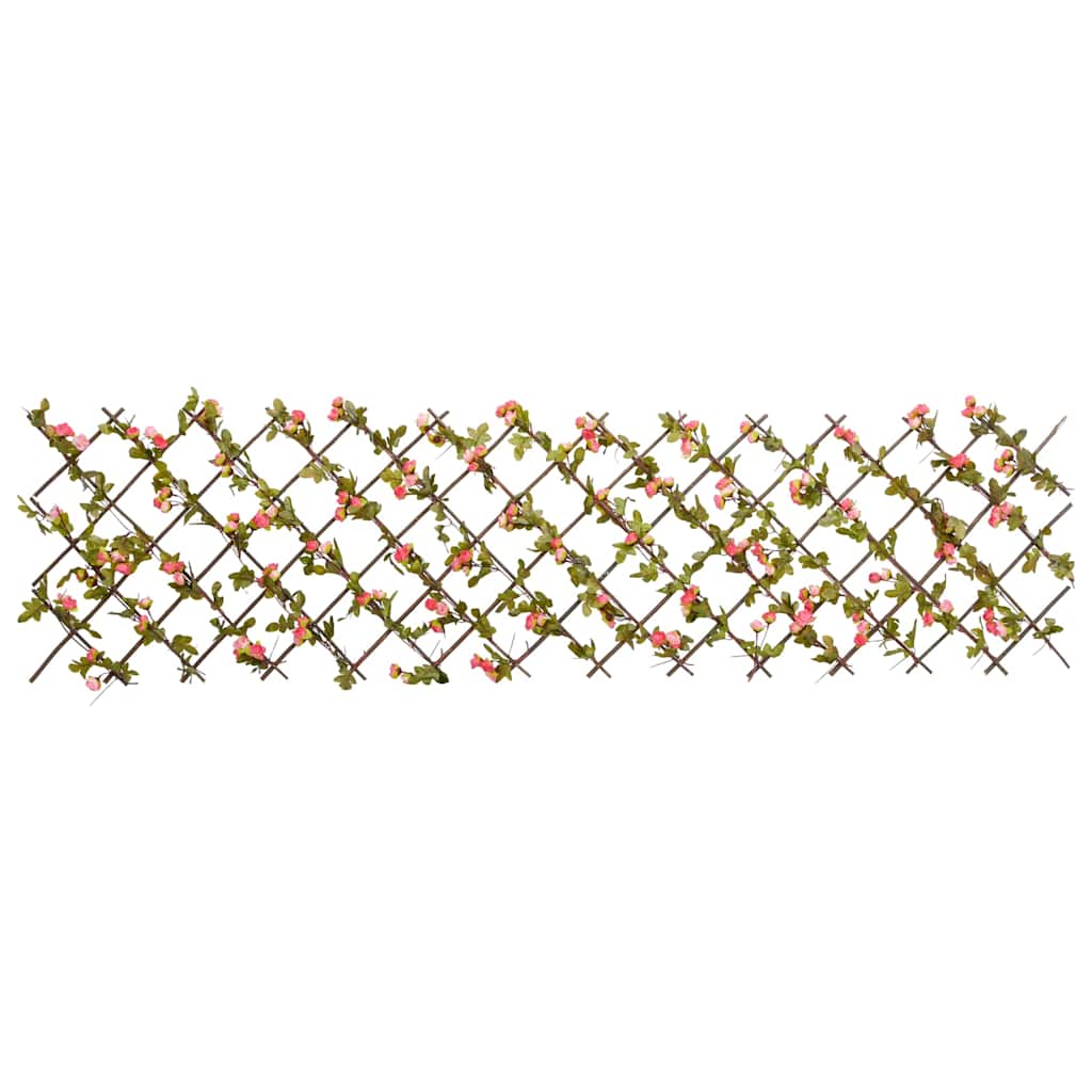 vidaXL Kunstplant klimop op latwerk uittrekbaar 180x20 cm donkerroze