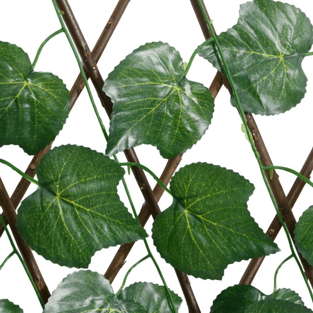 vidaXL Artificial Plant Grape Leaf on Expandable Trellis 180x20 cm Green