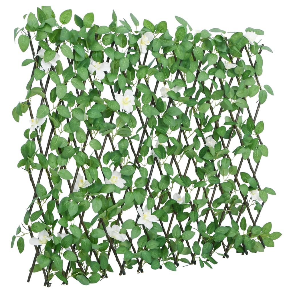 vidaXL Kunstplant klimop op latwerk uittrekbaar 180x30 cm groen