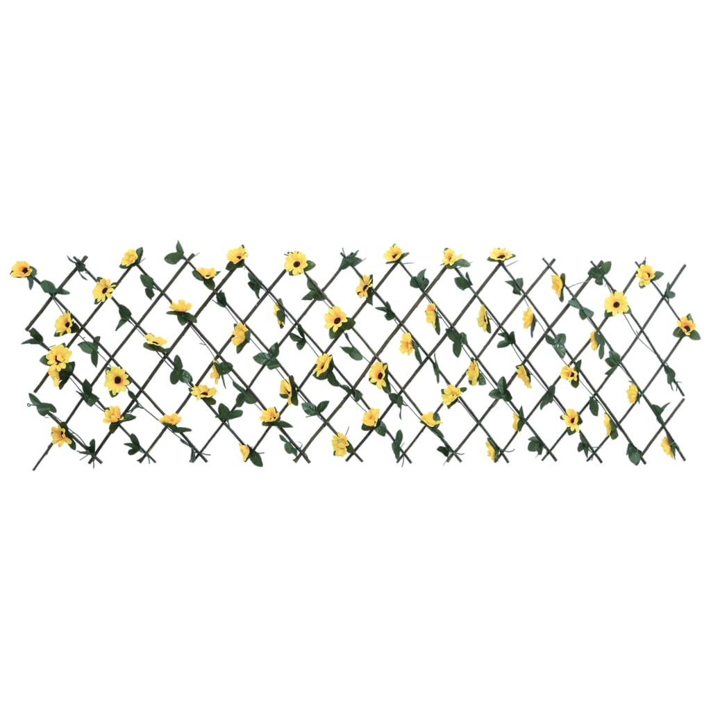 vidaXL Kunstplant klimop op latwerk uittrekbaar 180x20 cm geel