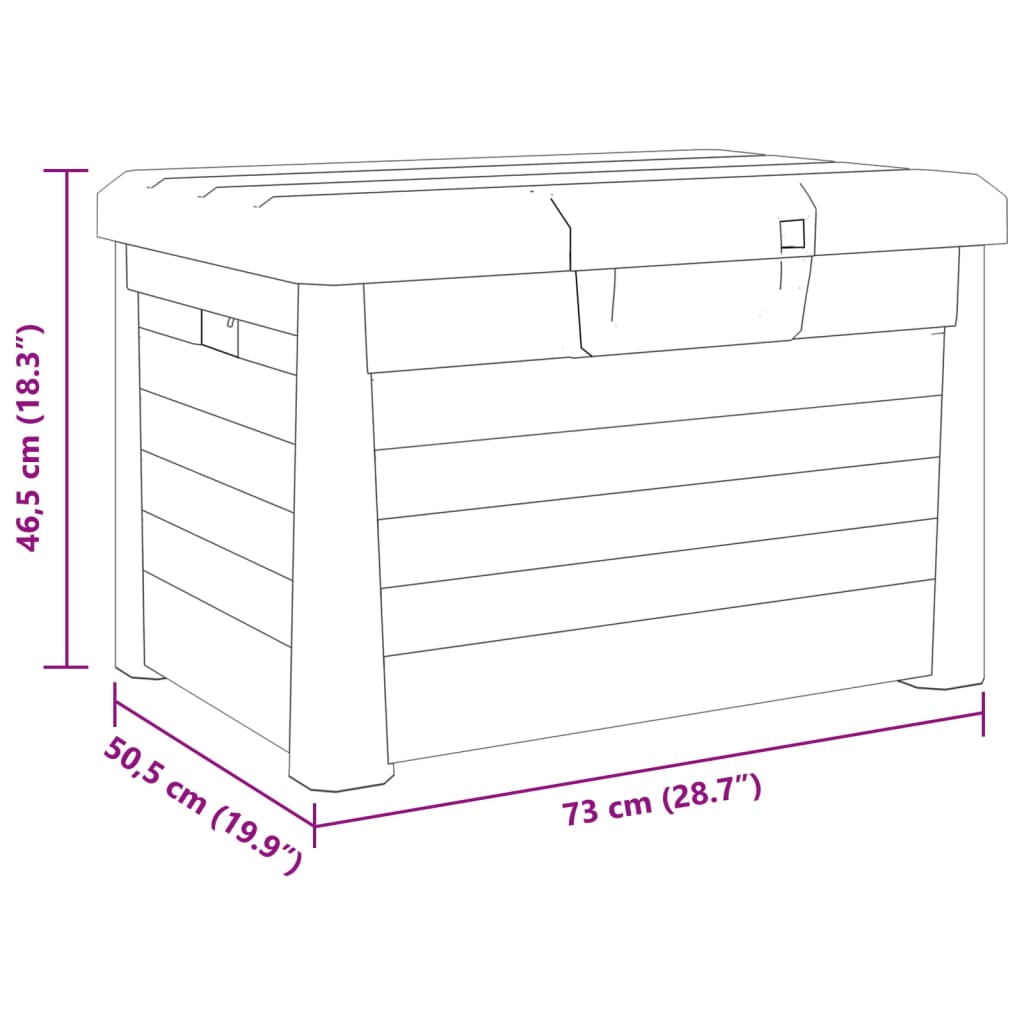 vidaXL Kussenbox 73x50,5x46,5 cm polypropeen antracietkleurig