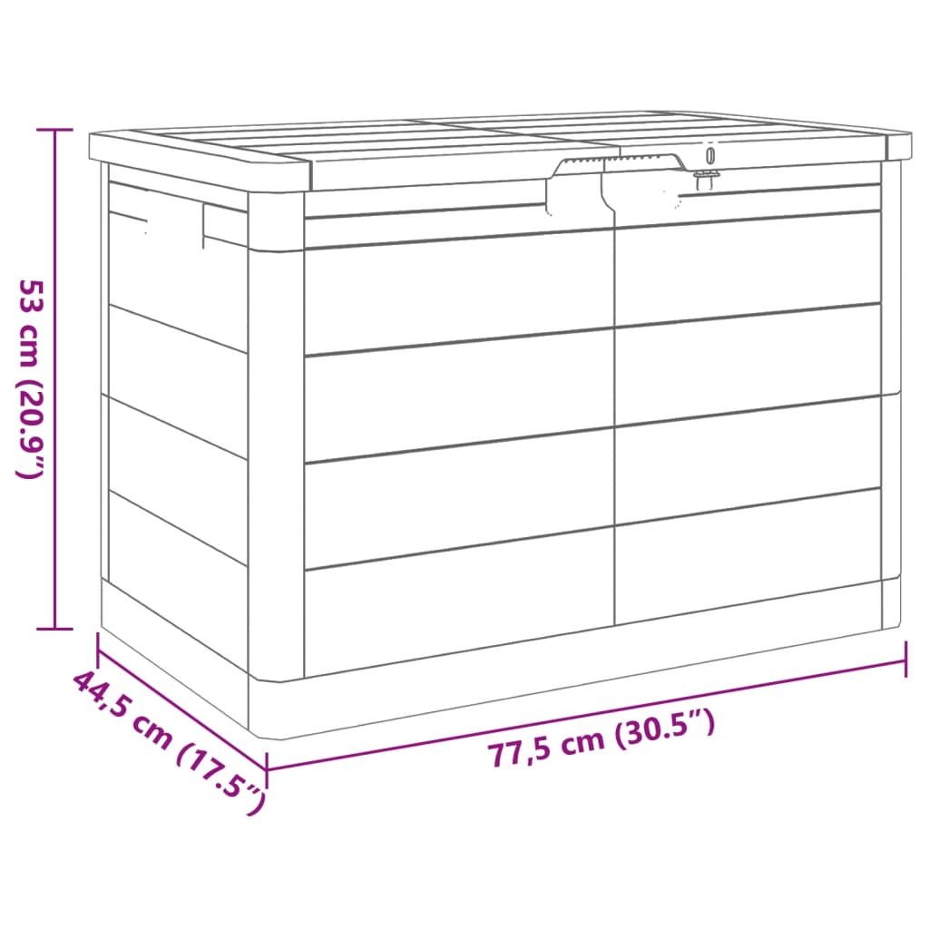vidaXL Cushion Box 77.5x44.5x53 cm polypropylene anthracite