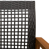 vidaXL Tuinnstoelen 2 st poly rattan en acaciahout zwart