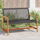 vidaXL Tuinnstoelen 2 st poly rattan en acaciahout zwart