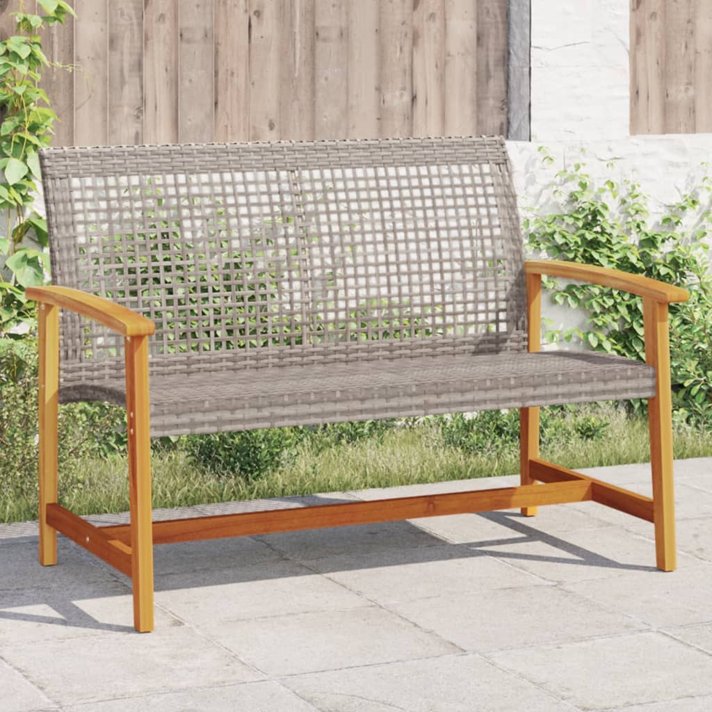 vidaXL Tuinnstoelen 2 st poly rattan en acaciahout zwart