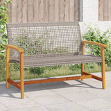 vidaXL Tuinnstoelen 2 st poly rattan en acaciahout zwart