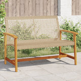 vidaXL Tuinnstoelen 2 st poly rattan en acaciahout zwart