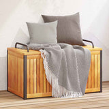 vidaXL Kussenbox 45x45x45/53 cm massief acaciahout en staal