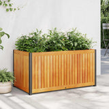 vidaXL Plantenbak 45x45x44 cm massief acaciahout en staal