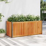 vidaXL Plantenbak 45x45x44 cm massief acaciahout en staal