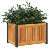vidaXL Plantenbak 45x45x44 cm massief acaciahout en staal