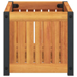 vidaXL Plantenbak 45x45x44 cm massief acaciahout en staal