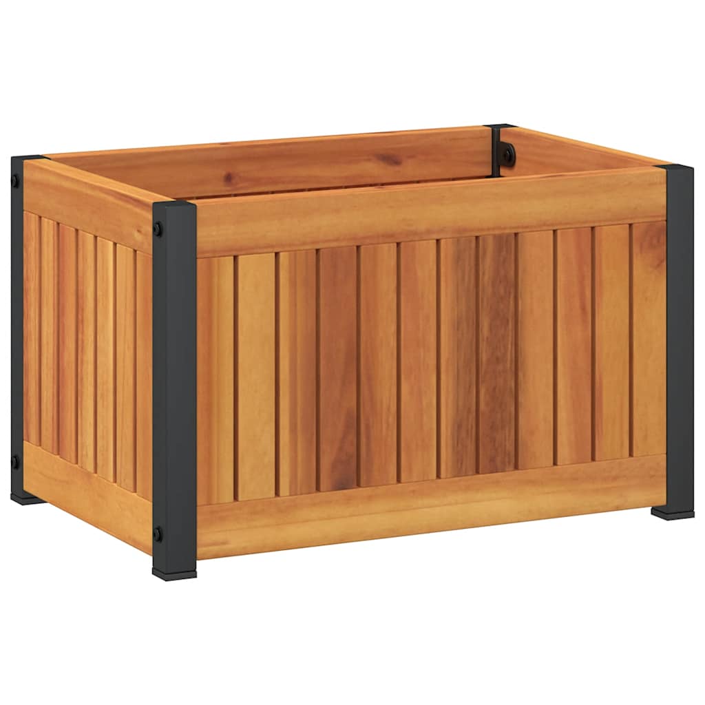 vidaXL Plantenbak 45x45x44 cm massief acaciahout en staal