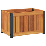 vidaXL Plantenbak 45x45x44 cm massief acaciahout en staal