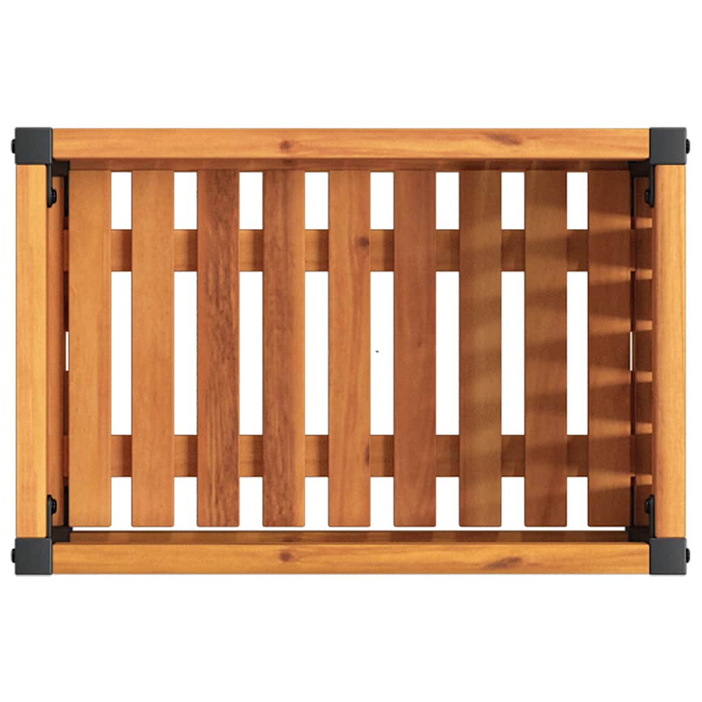 vidaXL Plantenbak 45x45x44 cm massief acaciahout en staal