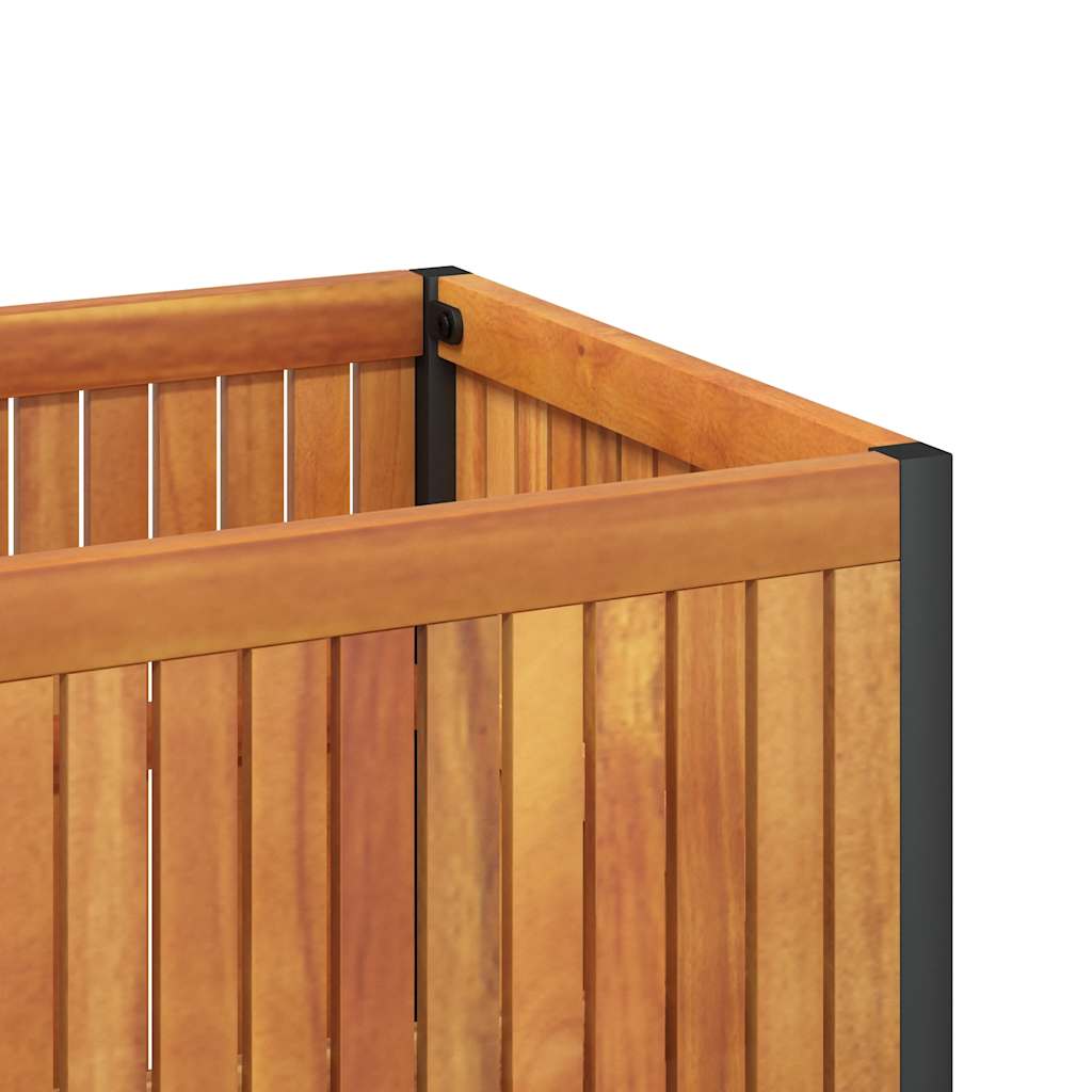 vidaXL Plantenbak 45x45x44 cm massief acaciahout en staal